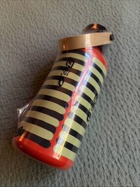 IKEA x marimekko orange with Yellow and black stripes Metal Water Bottle